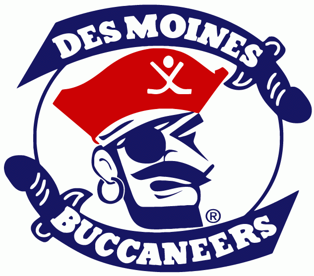 des moines buccaneers 1980-2005 primary logo iron on transfers for T-shirts